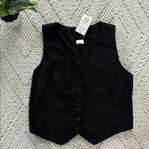 NWT a new day Black Button Down Vest | Business Casual Vest | Suit Vest | Black